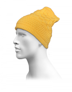 Unisex acrylic  self Designer Cap yellow